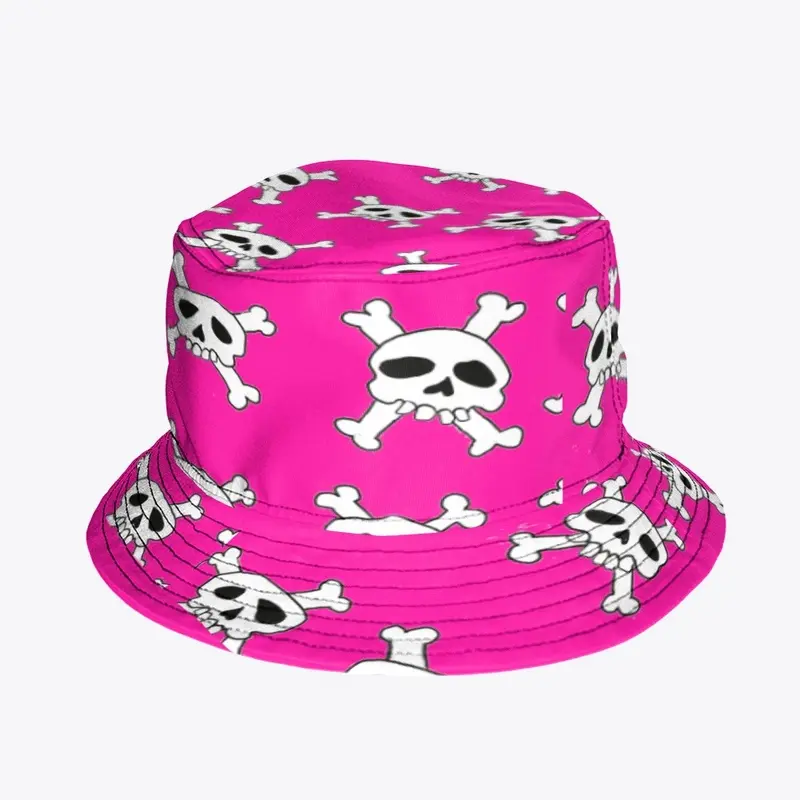 skull pattern bucket hat